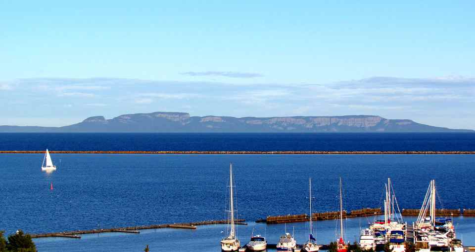 The Sleeping Giant peninsula across Lake Superior, seen from the Thunder Bay waterfront